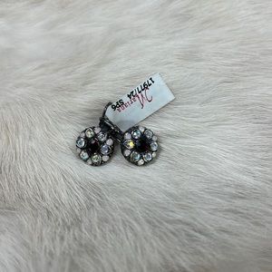 Mariana Silver and Black Crystal Earrings